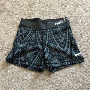 Nike Pro Black and Gray Athletic Shorts